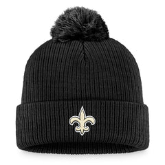 New Orleans Saints Women's Logo Cuffed Knit Hat with Pom Black | Fanatics