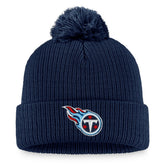 Tennessee Titans Women's Logo Cuffed Knit Hat with Pom Navy | Fanatics