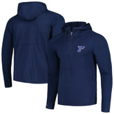 St. Louis Blues Antigua Spikes Raglan Quarter-Zip Hoodie - Heather Navy - NHL