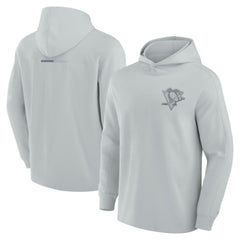 Pittsburgh Penguins Fanatics Elements Lightweight Tri-Blend Fleece Hoodie - Gray - NHL