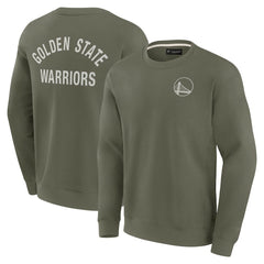 Golden State Warriors Unisex Elements Super Soft Fleece Pullover Sweatshirt Olive - NBA
