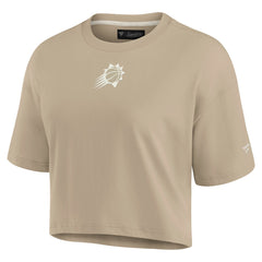 Phoenix Suns Women's Elements Super Soft Boxy Cropped T-Shirt Khaki - NBA