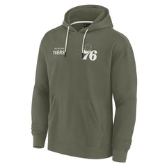 Philadelphia 76ers Unisex Elements Super Soft Fleece Pullover Hoodie Olive - NBA