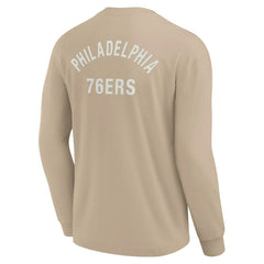 Philadelphia 76ers Unisex Elements Super Soft Long Sleeve T-Shirt Khaki - NBA
