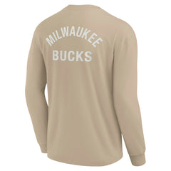 Milwaukee Bucks Unisex Elements Super Soft Long Sleeve T-Shirt Khaki - NBA