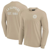 LA Clippers Unisex Elements Super Soft Long Sleeve T-Shirt Khaki - NBA