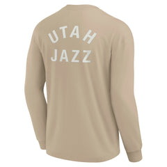 Utah Jazz Unisex Elements Super Soft Long Sleeve T-Shirt Khaki - NBA
