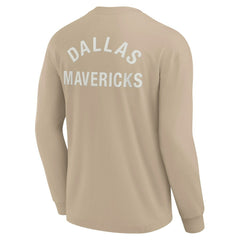 Dallas Mavericks Unisex Elements Super Soft Long Sleeve T-Shirt Khaki - NBA