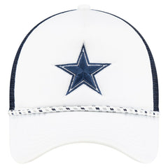 Dallas Cowboys New Era Court Sport Foam Front A-Frame 9FORTY Adjustable Trucker Hat White/Navy | NFL