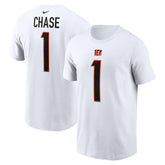 Ja'Marr Chase Cincinnati Bengals Player Name & Number T-Shirt White | Nike for Sale