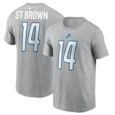 Amon-Ra St. Brown Detroit Lions Player Name & Number T-Shirt Gray | Nike for Sale