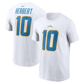 Justin Herbert Los Angeles Chargers Player Name & Number T-Shirt White | Nike for Sale