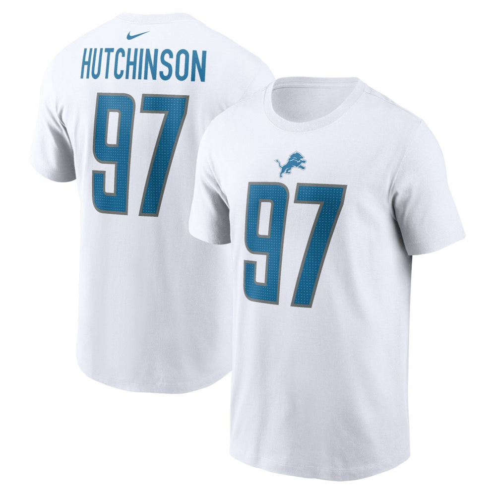 Aidan Hutchinson Detroit Lions Player Name & Number T-Shirt White | Nike for Sale