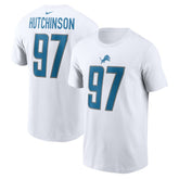 Aidan Hutchinson Detroit Lions Player Name & Number T-Shirt White | Nike for Sale
