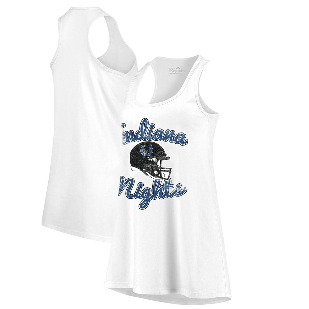 Indianapolis Colts Majestic Threads Women's Indiana Nights Alternate Racerback Tank Top White | NFL