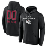 Arizona Cardinals Personalized Name & Number Team Wordmark Pullover Hoodie Black | NFL