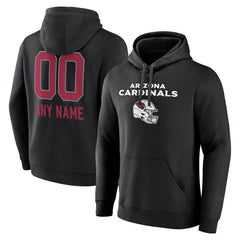 Arizona Cardinals Personalized Name & Number Team Wordmark Pullover Hoodie Black | NFL