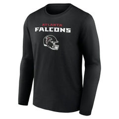 Atlanta Falcons Personalized Name & Number Team Wordmark Long Sleeve T-Shirt Black | NFL