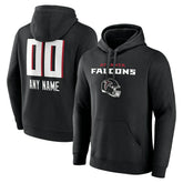 Atlanta Falcons Personalized Name & Number Team Wordmark Pullover Hoodie Black | NFL