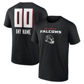 Atlanta Falcons Personalized Name & Number Team Wordmark T-Shirt Black | NFL