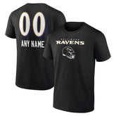 Baltimore Ravens Personalized Name & Number Team Wordmark T-Shirt Black | NFL