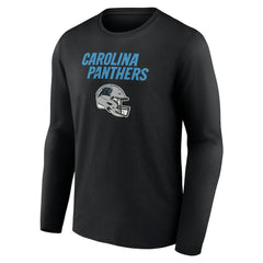 Carolina Panthers Personalized Name & Number Team Wordmark Long Sleeve T-Shirt Black | NFL