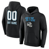 Carolina Panthers Personalized Name & Number Team Wordmark Pullover Hoodie Black | NFL