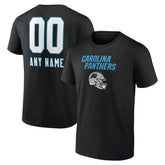 Carolina Panthers Personalized Name & Number Team Wordmark T-Shirt Black | NFL