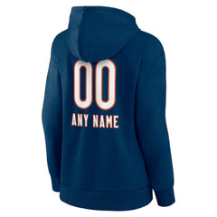 Chicago Bears Women's Personalized Name & Number Team Wordmark Pullover Hoodie Navy | NFL