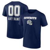 Dallas Cowboys Personalized Name & Number Team Wordmark T-Shirt Navy | NFL