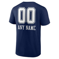Dallas Cowboys Personalized Name & Number Team Wordmark T-Shirt Navy | NFL