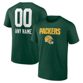 Green Bay Packers Personalized Name & Number Team Wordmark T-Shirt Green | NFL