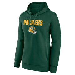 Green Bay Packers Women's Personalized Name & Number Team Wordmark Pullover Hoodie Green | NFL