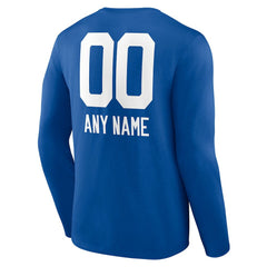Indianapolis Colts Personalized Name & Number Team Wordmark Long Sleeve T-Shirt Royal | NFL