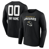 Jacksonville Jaguars Personalized Name & Number Team Wordmark Long Sleeve T-Shirt Black | NFL
