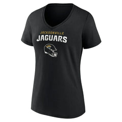 Jacksonville Jaguars Women's Personalized Name & Number Team Wordmark V-Neck T-Shirt Black | NFL