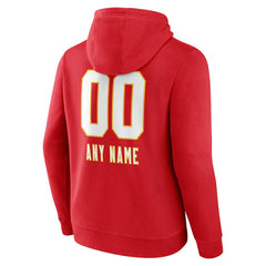 Kansas City Chiefs Personalized Name & Number Team Wordmark Pullover Hoodie Red | NFL
