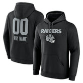 Las Vegas Raiders Personalized Name & Number Team Wordmark Pullover Hoodie Black | NFL