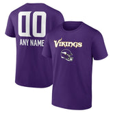Minnesota Vikings Personalized Name & Number Team Wordmark T-Shirt Purple | NFL