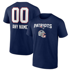 New England Patriots Personalized Name & Number Team Wordmark T-Shirt Navy | NFL