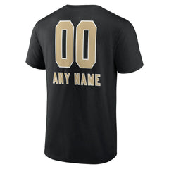 New Orleans Saints Personalized Name & Number Team Wordmark T-Shirt Black | NFL