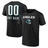 Philadelphia Eagles Personalized Name & Number Team Wordmark T-Shirt Black | NFL
