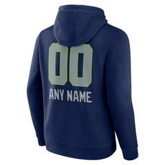 Seattle Seahawks Personalized Name & Number Team Wordmark Pullover Hoodie College Navy | NFL