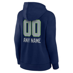 Seattle Seahawks Women's Personalized Name & Number Team Wordmark Pullover Hoodie College Navy | NFL