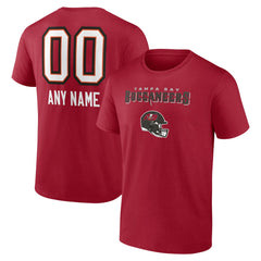 Tampa Bay Buccaneers Personalized Name & Number Team Wordmark T-Shirt Red | NFL