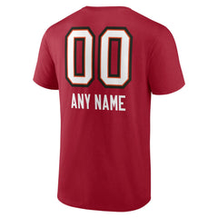 Tampa Bay Buccaneers Personalized Name & Number Team Wordmark T-Shirt Red | NFL