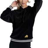 Phoenix Suns Lusso Women's Nellie Oversized Velour Pullover Hoodie Black - NBA