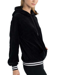 Phoenix Suns Lusso Women's Nellie Oversized Velour Pullover Hoodie Black - NBA