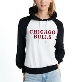 Chicago Bulls Lusso Women's Marlowe Tri-Blend Raglan Pullover Hoodie White - NBA