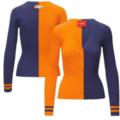 Denver Broncos STAUD Women's Cargo Sweater Orange/Navy | NFL